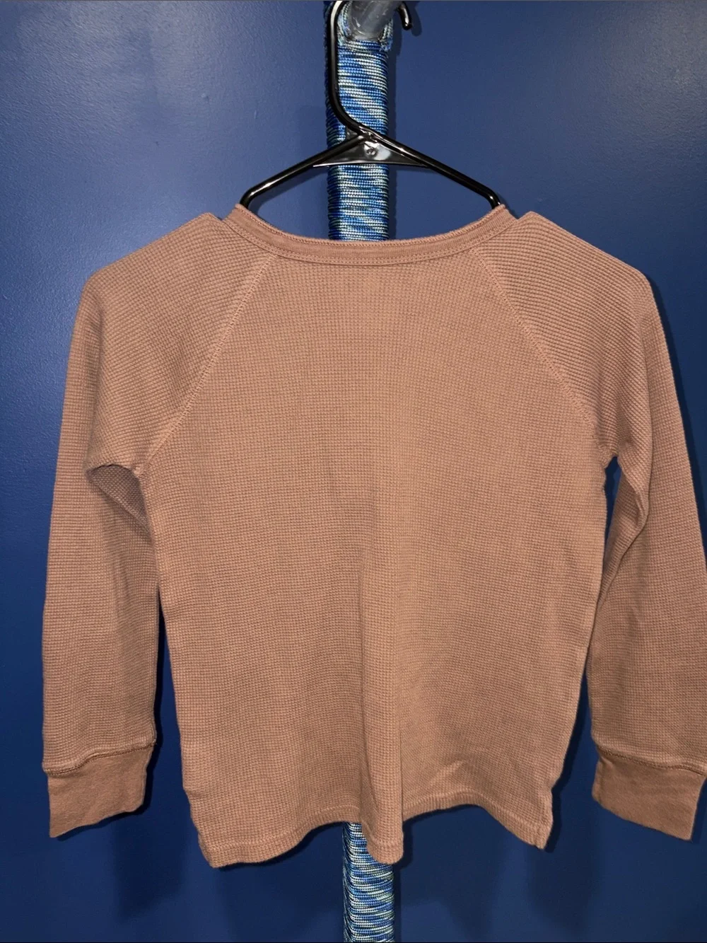 Gap- Boys Brown Thermal Henley Shirt Size Medium